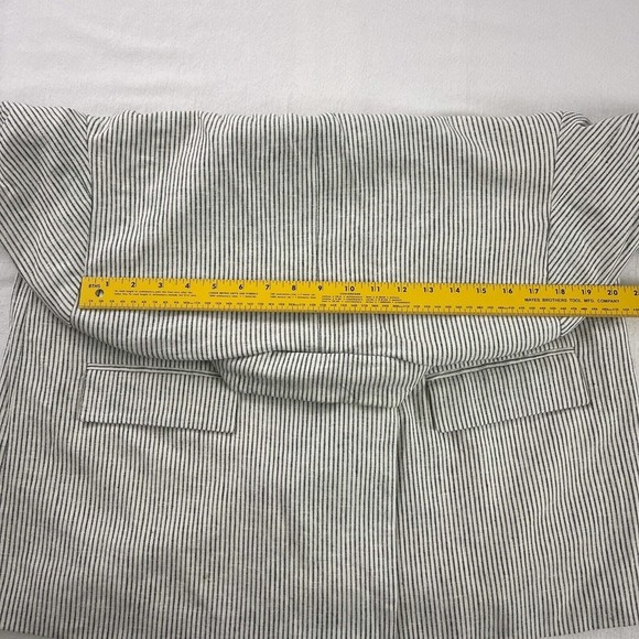 Old Navy Blazer XL Women Gray Pinstripe Double Breasted Linen Blend Business - Picture 11 of 12